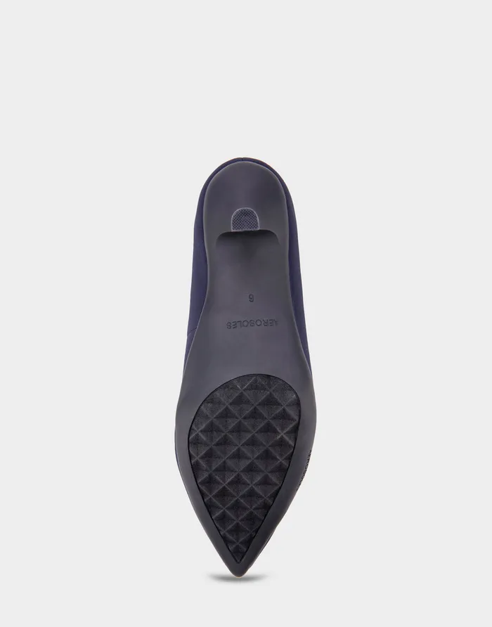 Aerosoles Pumps Comfortable Point Toe Kitten Heel Pump In Navy Stretch Gabardine Fabric 8211 Women