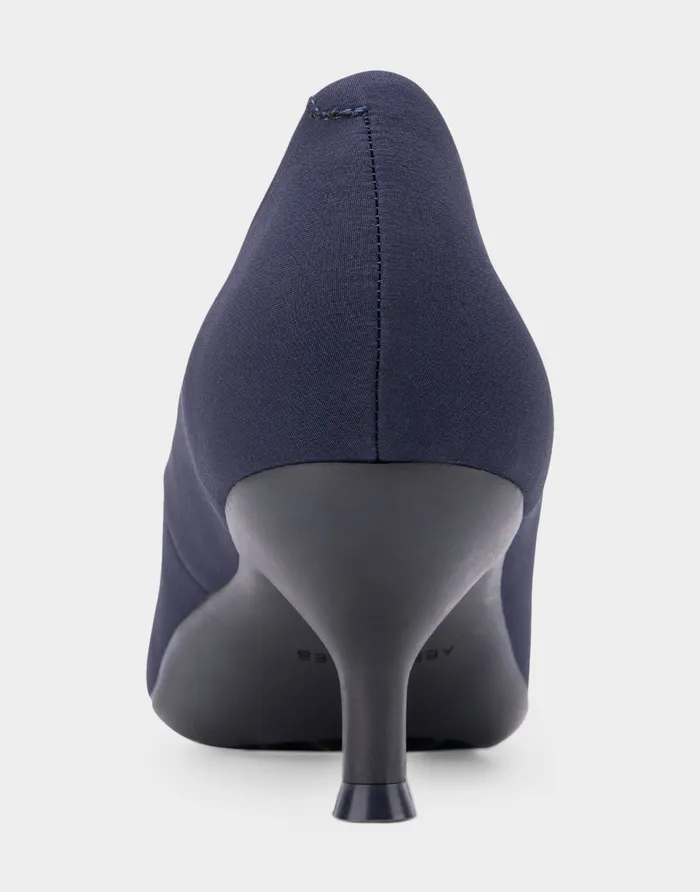 Aerosoles Pumps Comfortable Point Toe Kitten Heel Pump In Navy Stretch Gabardine Fabric 8211 Women