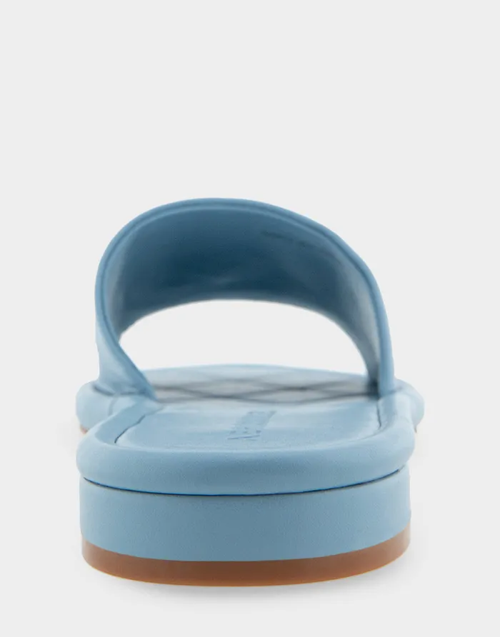 Aerosoles Slides Comfortable Debossed Chain Link Slide Sandal In Dusty Blue Leather 8211 Women