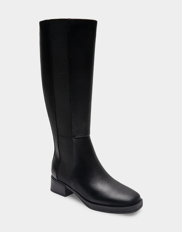 Aerosoles Tall Boots Comfortable Knee High Elastic Inset Equestrian Boot In Black Grainy Faux Leather Faux Leather 8211 Women Aerosoles Tall Boots Comfortable Knee High Elastic Inset Equestrian Boot In Black Grainy Faux Leather Faux Leather 8211 Women