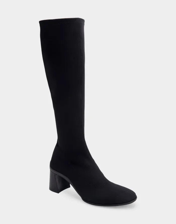 Aerosoles Tall Boots Comfortable Stretch Knee High Sculpted Heel Boot In Black Stretch Gabardine Fabric 8211 Women Aerosoles Tall Boots Comfortable Stretch Knee High Sculpted Heel Boot In Black Stretch Gabardine Fabric 8211 Women