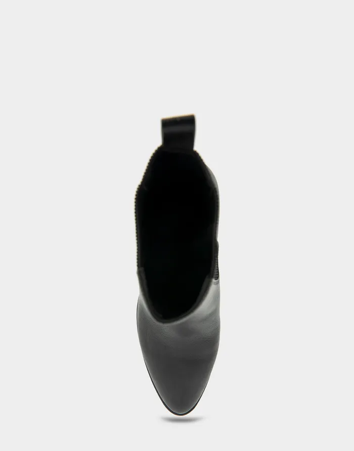 Aerosoles Wedge Boots Comfortable Gored Sculpted Wedge Crepe Heel Bootie In Black Leather Leather 8211 Women