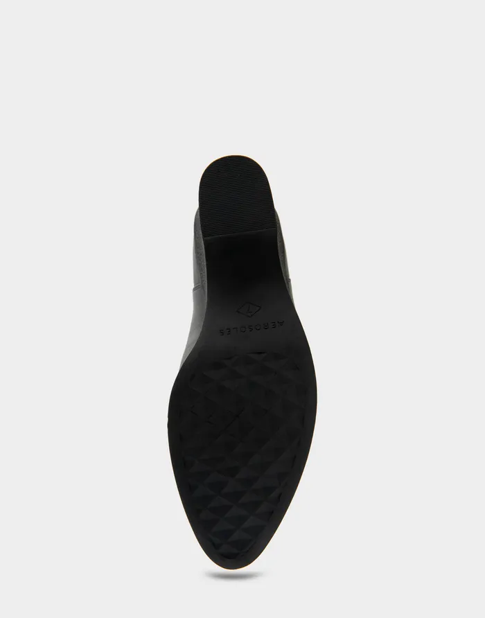 Aerosoles Wedge Boots Comfortable Gored Sculpted Wedge Crepe Heel Bootie In Black Leather Leather 8211 Women