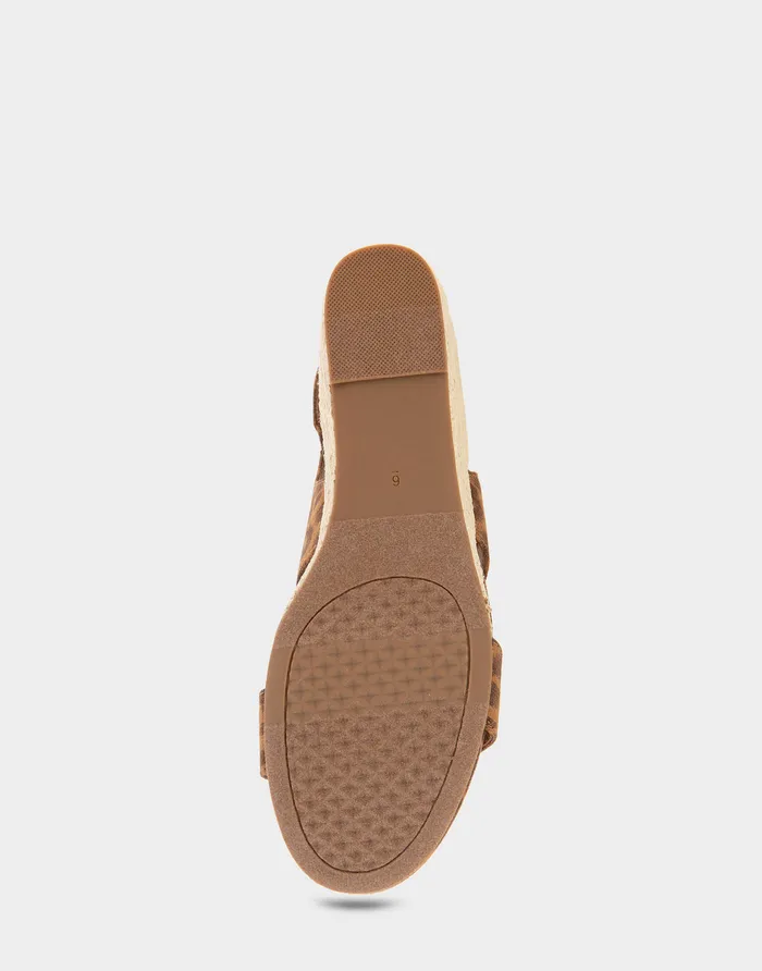 Aerosoles Wedges Comfortable Buckle Back Mid Wedge Sandal In Leopard Metallic Faux Suede Faux Suede 8211 Women