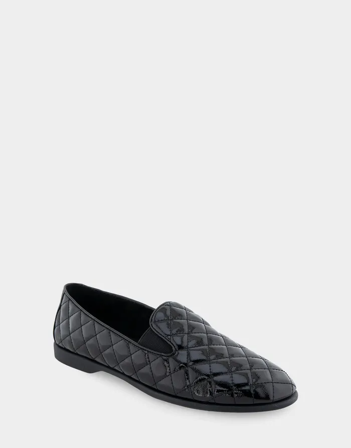 Aerosoles Wide Width Flats Comfortable Slip On Double Gore Loafer In Black Quilted Patent Faux Leather Faux Leather 8211 Women Aerosoles Wide Width Flats Comfortable Slip On Double Gore Loafer In Black Quilted Patent Faux Leather Faux Leather 8211 Women