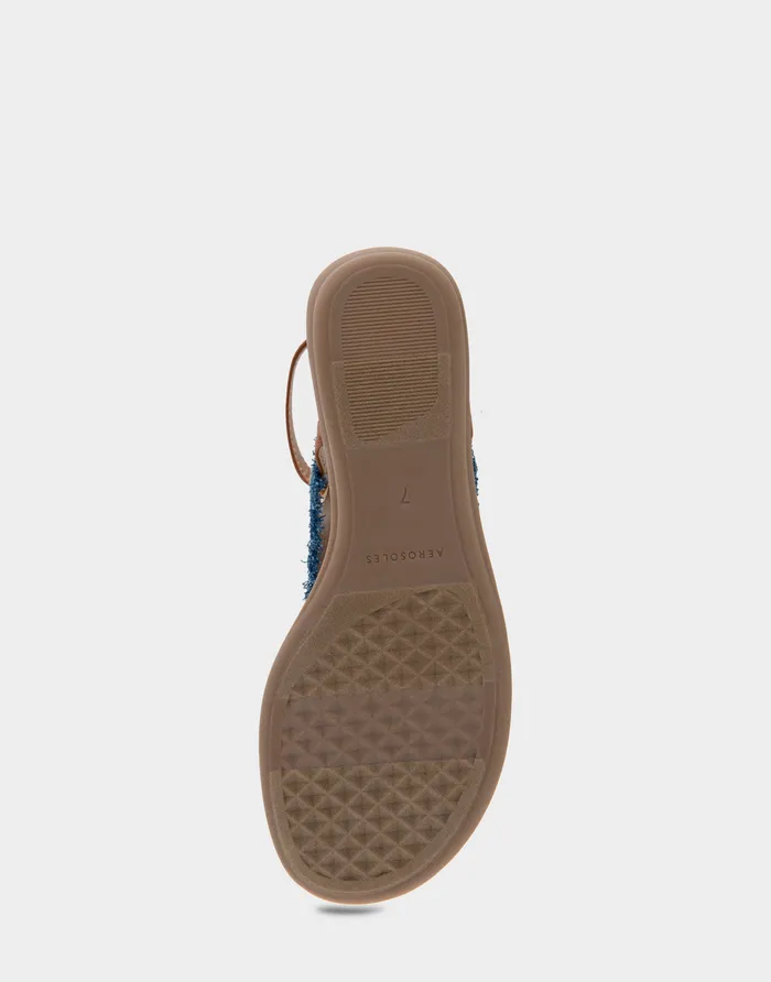 Aerosoles Wide Width Sandals Comfortable Back Strap Thong Sandal In Denim Fabric Denim Fabric 8211 Women
