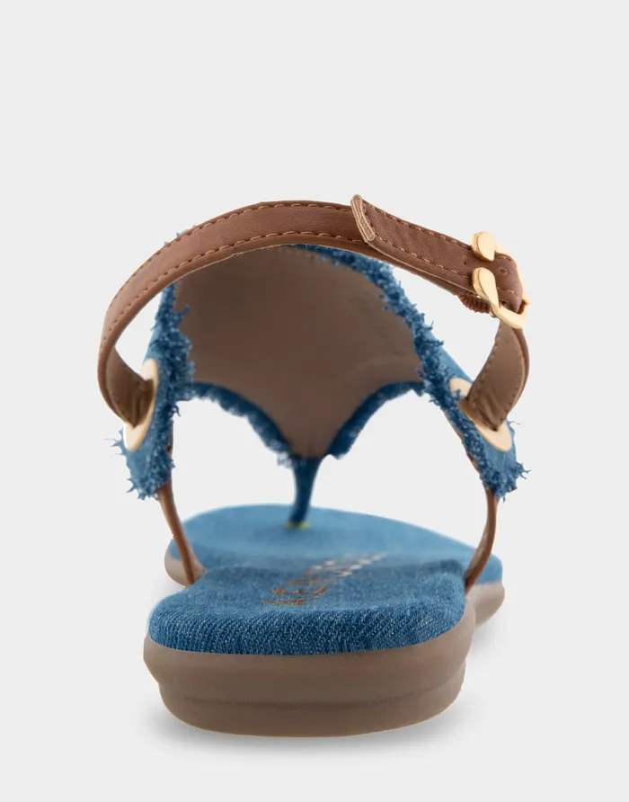 Aerosoles Wide Width Sandals Comfortable Back Strap Thong Sandal In Denim Fabric Denim Fabric 8211 Women