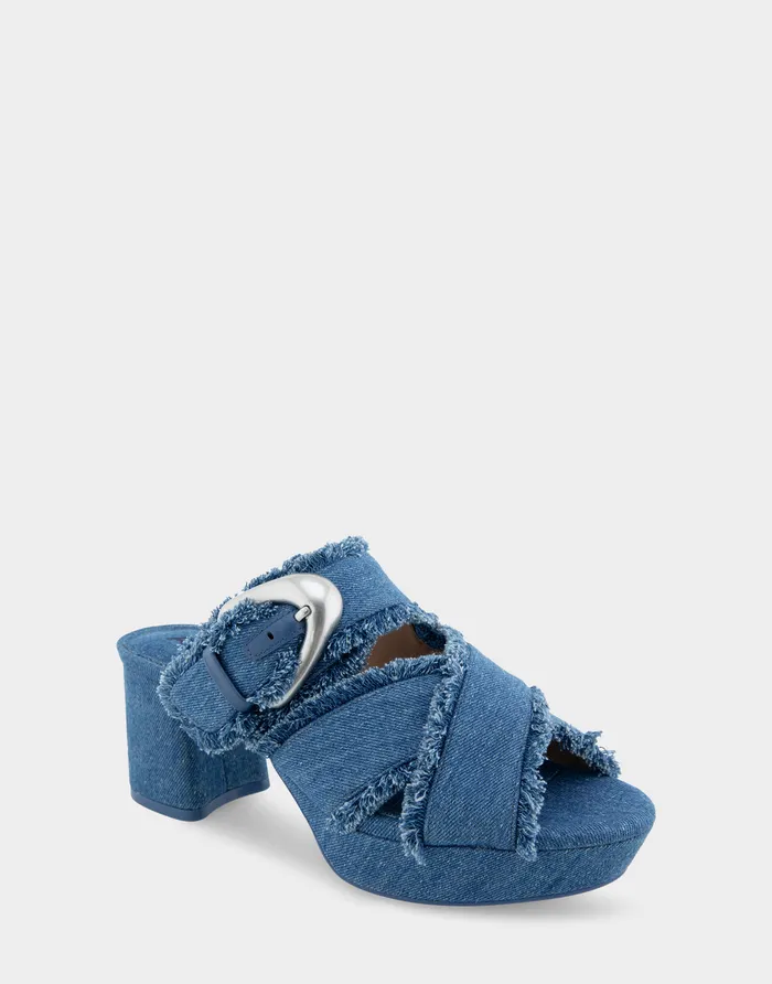 Aerosoles Wide Width Sandals Comfortable Crisscross Platform Slide Sandal In Denim Fabric Denim Fabric 8211 Women Aerosoles Wide Width Sandals Comfortable Crisscross Platform Slide Sandal In Denim Fabric Denim Fabric 8211 Women