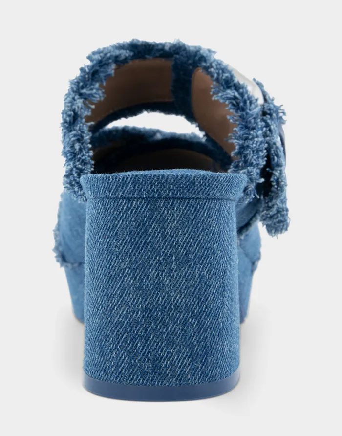 Aerosoles Wide Width Sandals Comfortable Crisscross Platform Slide Sandal In Denim Fabric Denim Fabric 8211 Women