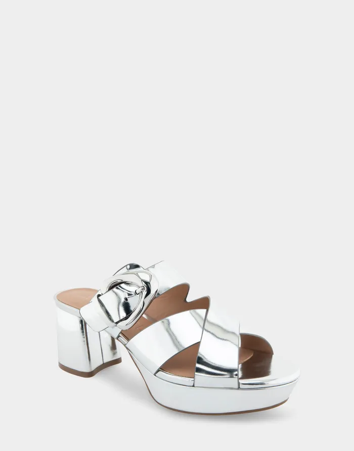 Aerosoles Wide Width Sandals Comfortable Crisscross Platform Slide Sandal In Silver Mirror Metallic Faux Leather 8211 Women Aerosoles Wide Width Sandals Comfortable Crisscross Platform Slide Sandal In Silver Mirror Metallic Faux Leather 8211 Women