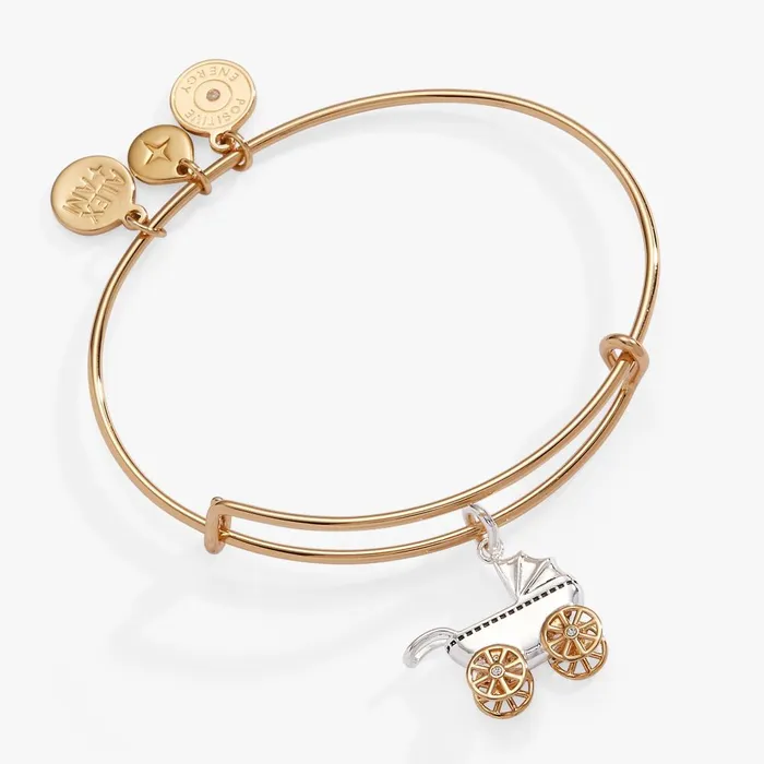 Alex And Ani Bracelets Women Baby Carriage Bangle Two Tone