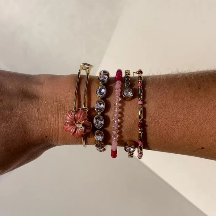 Alex And Ani Bracelets Women Hibiscus Charm Bangle Gold