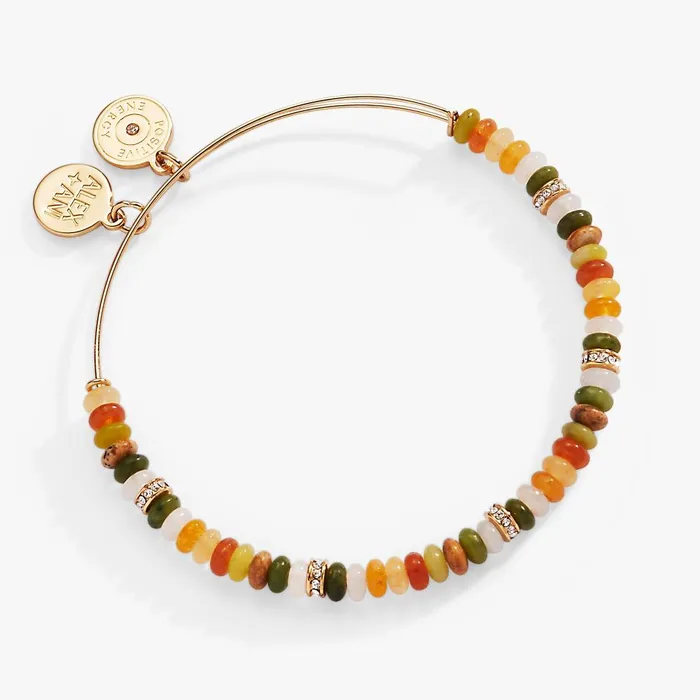Alex And Ani Bracelets Women MultiColor SemiPrecious Beaded Bangle Gold