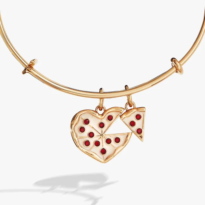 Alex And Ani Bracelets Women Pizza My Heart Multi Charm Bangle Gold