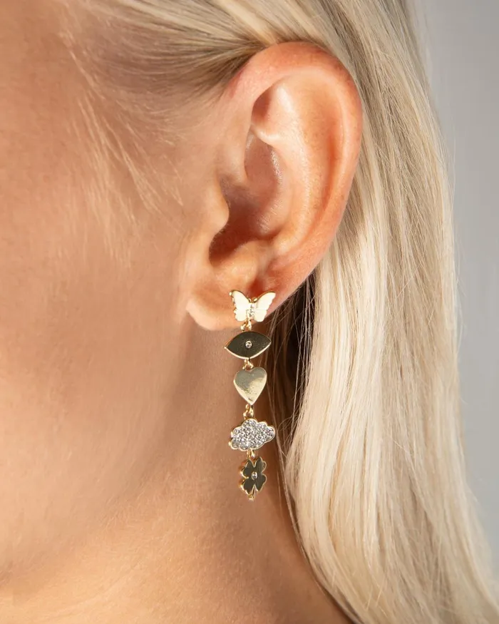 Alex And Ani Earrings Women Silver Linings Drop Earrings Two Tone