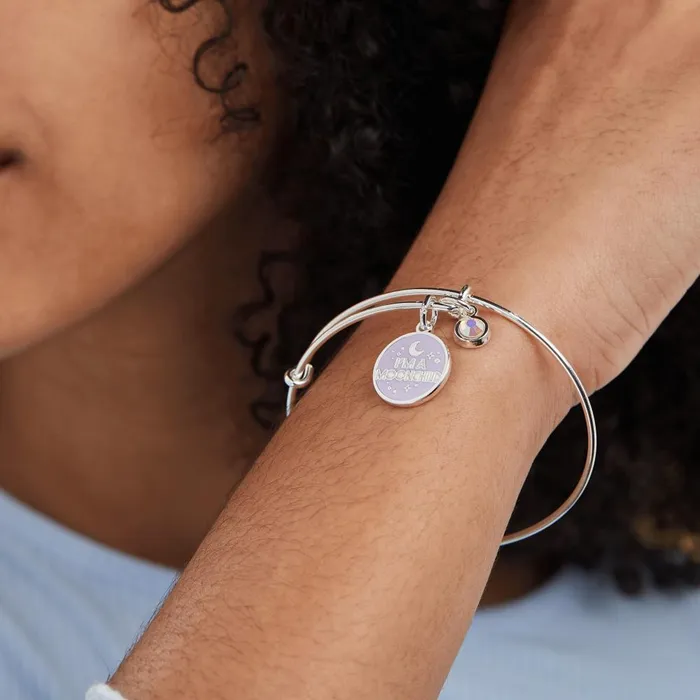 Alex And Ani Iconic Women I039m A Moonchild039 Duo Charm Bangle Silver