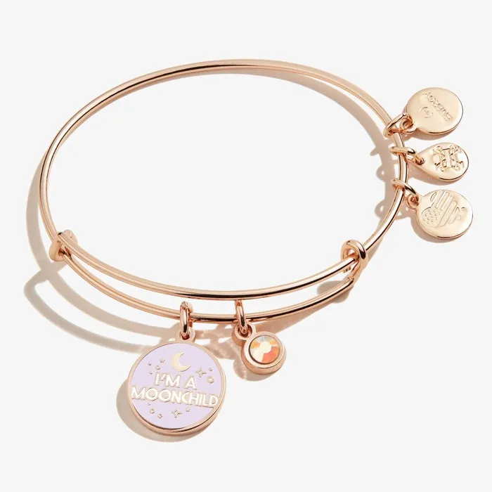 Alex And Ani Iconic Women I039m A Moonchild039 Duo Charm Bangle Silver