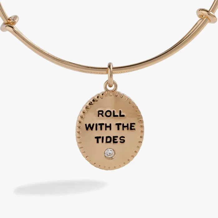 Alex And Ani Iconic Women Roll With The Tides Charm Bangle Gold