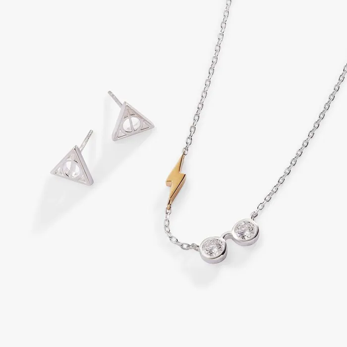 Alex And Ani Jewelry Sets Women Harry Potter Glasses And Deathly Hallows Necklace And Earring Set Sterling Silver Two Tone Precious Alex And Ani Jewelry Sets Women Harry Potter Glasses And Deathly Hallows Necklace And Earring Set Sterling Silver Two Tone Precious