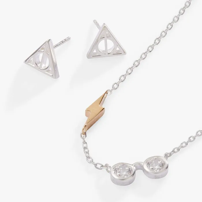 Alex And Ani Jewelry Sets Women Harry Potter Glasses And Deathly Hallows Necklace And Earring Set Sterling Silver Two Tone Precious