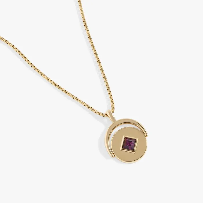 Alex And Ani Necklaces Women February Birthstone And Flower Flip Charm Necklace Stainless Steel Gold