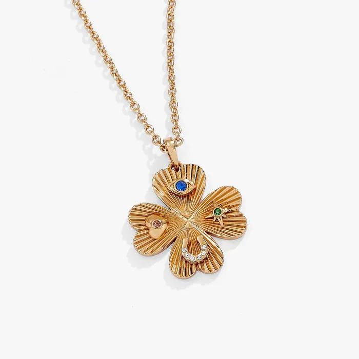 Alex And Ani Necklaces Women Lucky Four Leaf Clover Adjustable Necklace Gold