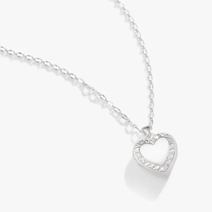 Alex And Ani Necklaces Women Textured Heart Locket Necklace Silver