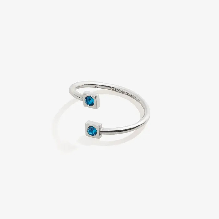 Alex And Ani Rings Women December Birthstone Blue Zircon Ring Wrap 14kt Gold Over Sterling Silver