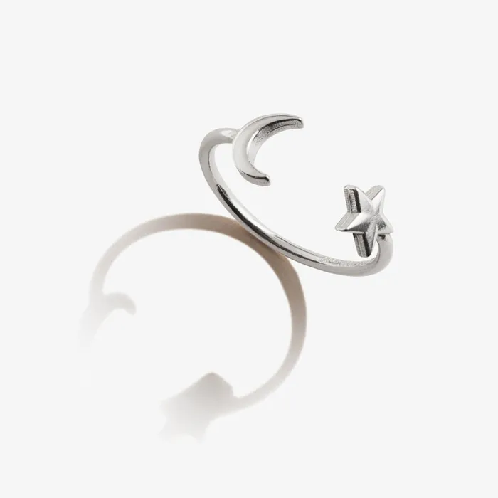 Alex And Ani Rings Women Moon Star Ring Wrap Sterling Silver