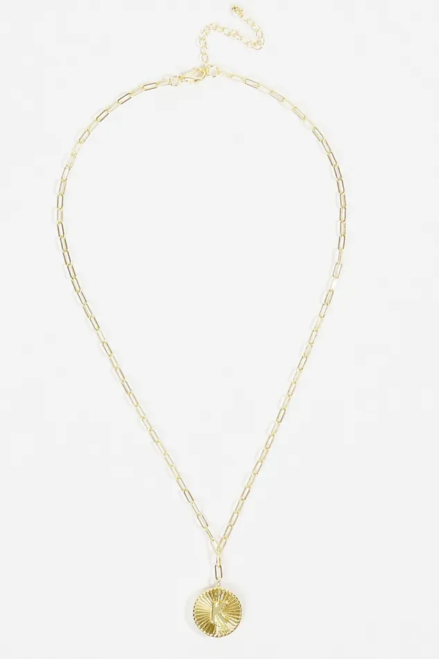 Altar8217d State 18K Gold Paperclip Burst Monogram Pendant Necklace 8211 K Women Jewelry