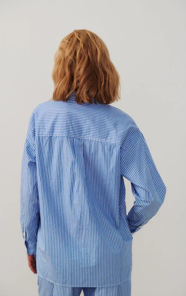 American Vintage Shirts Women Shirt Zatybay Aqua Stripes American Vintage Shirts Women Shirt Zatybay Aqua Stripes