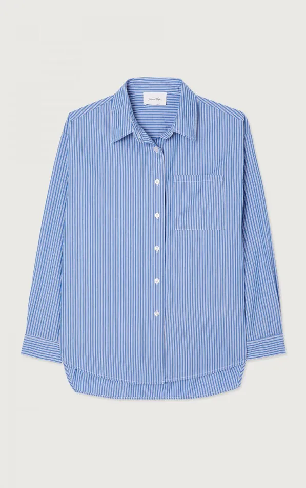 American Vintage Shirts Women Shirt Zatybay Aqua Stripes American Vintage Shirts Women Shirt Zatybay Aqua Stripes