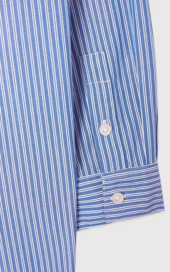 American Vintage Shirts Women Shirt Zatybay Aqua Stripes American Vintage Shirts Women Shirt Zatybay Aqua Stripes