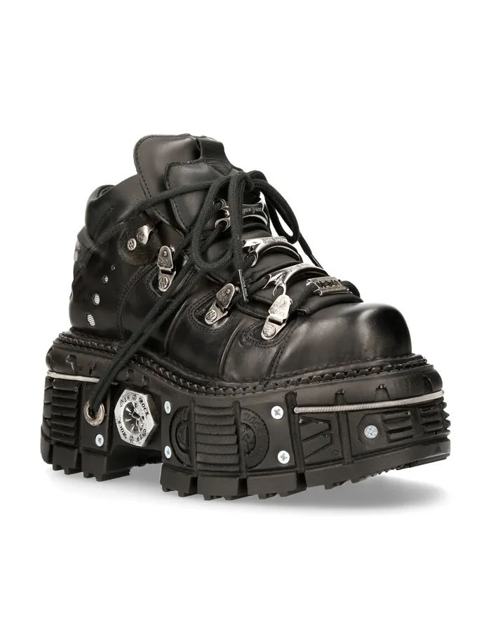 Ankle Boot Black Imperfect With Laces MTank006cS1 WomenMen New Rock Booties