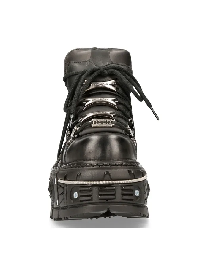 Ankle Boot Black Imperfect With Laces MTank006cS1 WomenMen New Rock Booties
