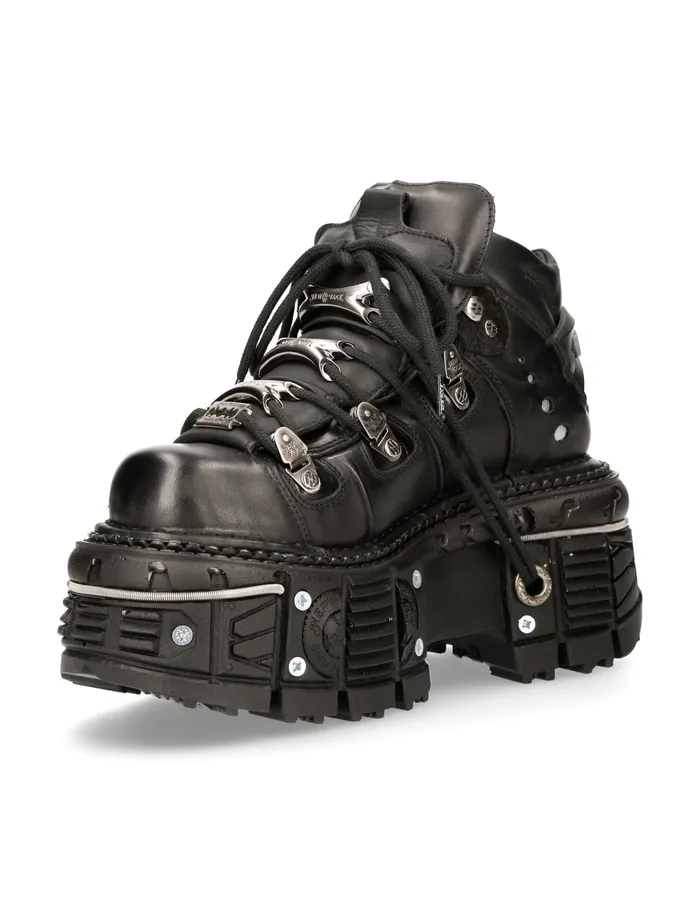 Ankle Boot Black Imperfect With Laces MTank006cS1 WomenMen New Rock Booties