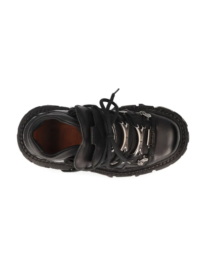 Ankle Boot Black Imperfect With Laces MTank006cS1 WomenMen New Rock Booties