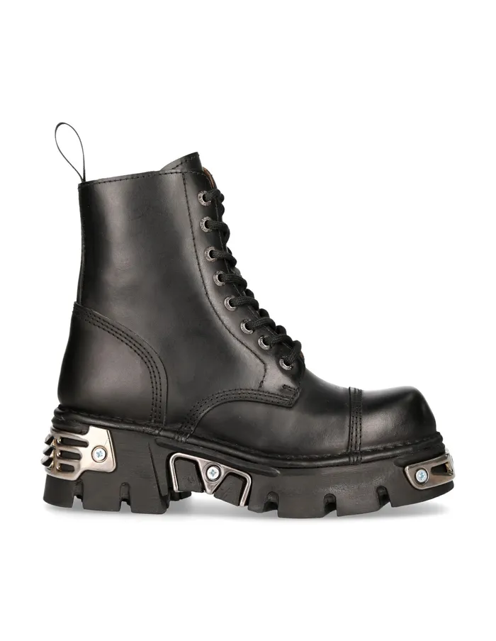 Ankle Boot Black Reactor With Laces MNewmili083S35 WomenMen New Rock Boots