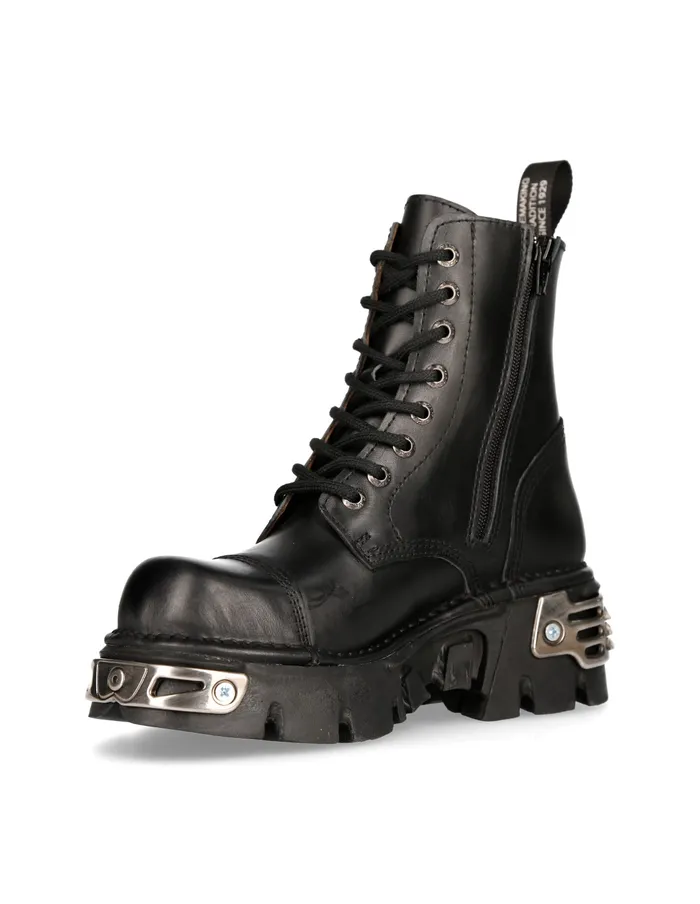 Ankle Boot Black Reactor With Laces MNewmili083S35 WomenMen New Rock Boots
