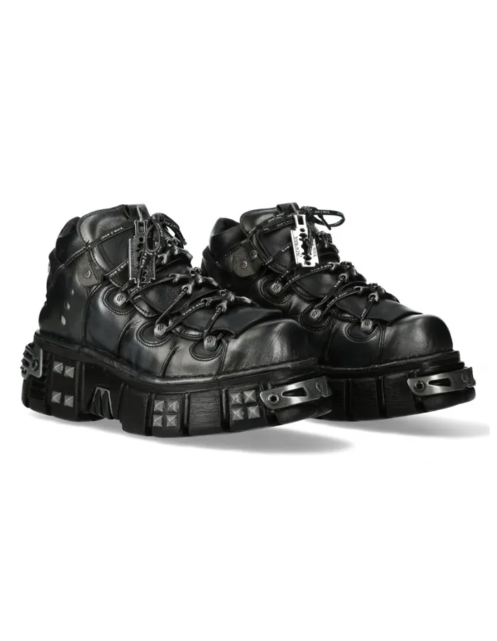 Ankle Boot Black Tower With Laces M106phscV2 WomenMen New Rock Booties
