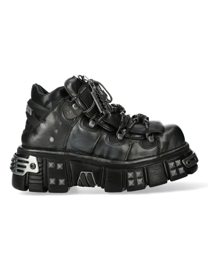 Ankle Boot Black Tower With Laces M106phscV2 WomenMen New Rock Booties