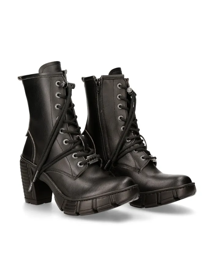 Ankle Boot Black With Laces MTrcasco007V2 WomenMen New Rock Booties