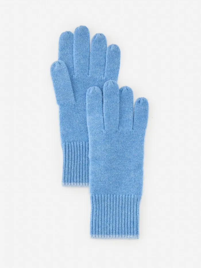 Banff Cashmere Gloves Medium Bluelight Heather Blue Women JMcLaughlin Hats and Gloves