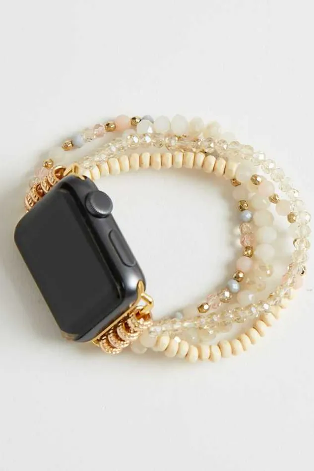 Beaded Smart Watch Band 8211 White Women Jewelry Altar8217d State