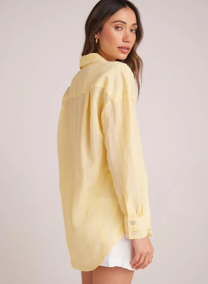 Bella Dahl Long Sleeve Boyfriend Button Down 8211 Citron Yellow 8211 Women Bella Dahl Long Sleeve Boyfriend Button Down 8211 Citron Yellow 8211 Women