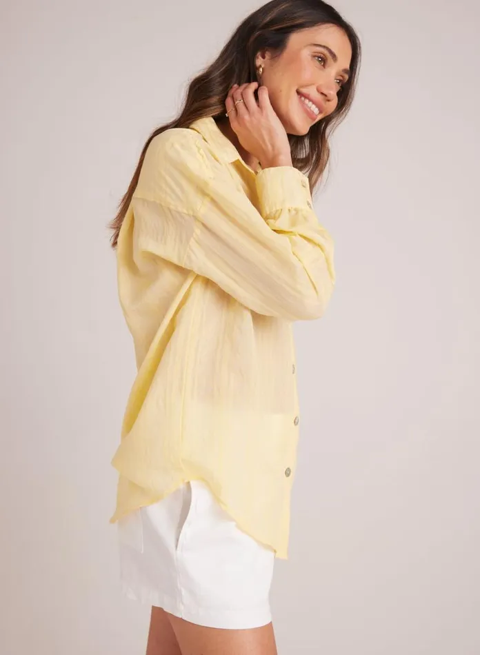 Bella Dahl Long Sleeve Boyfriend Button Down 8211 Citron Yellow 8211 Women Bella Dahl Long Sleeve Boyfriend Button Down 8211 Citron Yellow 8211 Women