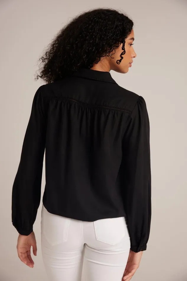 Bella Dahl Long Sleeve Ladder Trim Long Sleeve Shirt 8211 Black 8211 Women Bella Dahl Long Sleeve Ladder Trim Long Sleeve Shirt 8211 Black 8211 Women