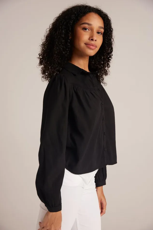 Bella Dahl Long Sleeve Ladder Trim Long Sleeve Shirt 8211 Black 8211 Women Bella Dahl Long Sleeve Ladder Trim Long Sleeve Shirt 8211 Black 8211 Women