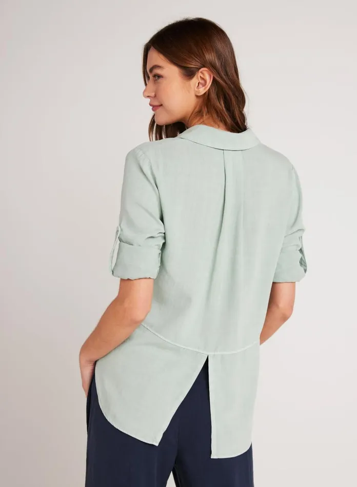 Bella Dahl Long Sleeve Split Back Button Down 8211 Oasis Green 8211 Women Bella Dahl Long Sleeve Split Back Button Down 8211 Oasis Green 8211 Women