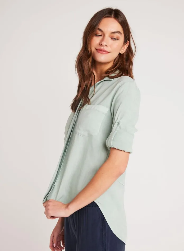 Bella Dahl Long Sleeve Split Back Button Down 8211 Oasis Green 8211 Women Bella Dahl Long Sleeve Split Back Button Down 8211 Oasis Green 8211 Women